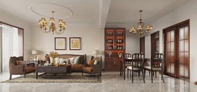 美式客餐厅3D模型下载